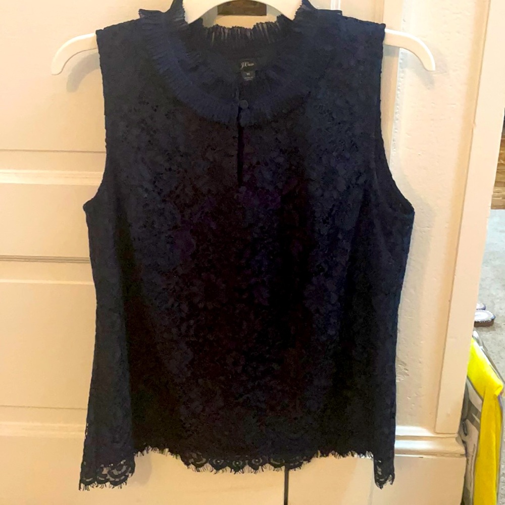 Navy lace top